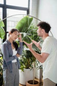 A couple appear to argue with one another while gesturing with their hands. Learn how ADHD treatment in Los Angeles, CA can offer support for relationship issues. Contact a neurodiversity-affirming therapist in Los Angeles, CA for more info about online therapy in Los Angeles, CA and more.
